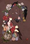 apple bad_id bad_pixiv_id black_cat book bug bunny butterfly cat cien516 cup doll doll_(ib) drinking_glass flower food fruit ib ib_(ib) insect kneehighs pocket_watch puzzle_piece rose sitting watch wine_glass 