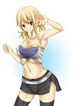 1girl blonde_hair breasts fairy_tail large_breasts lucy_heartfilia midriff smile solo sora_(pixiv1106014) 