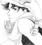  bomber_hat drawr goggles goggles_around_neck greyscale jojo_no_kimyou_na_bouken joseph_joestar_(young) male_focus monochrome scarf shironez solo 