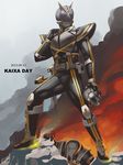  belt fire helmet kamen_rider kamen_rider_555 kamen_rider_kaixa male_focus mask obui riotrooper sand solo 