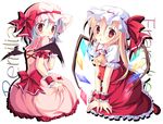  :o ascot bad_id bad_pixiv_id bat_wings character_name dress flandre_scarlet frilled_dress frilled_skirt frills full_body hat hat_ribbon licoco looking_back mini_wings multiple_girls pink_dress red_eyes remilia_scarlet ribbon short_hair siblings sisters sitting skirt skirt_set touhou v_arms wariza white_background wings wrist_cuffs 