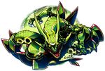  looking_at_viewer no_humans open_mouth pokemon pokemon_(creature) rayquaza sido_(slipknot) signature simple_background solo white_background 