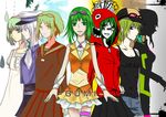  absurdres bad_id bad_pixiv_id glasses gumi highres matryoshka_(vocaloid) mosaic_roll_(vocaloid) multiple_girls nakimushi_ensemble_(vocaloid) panda_hero_(vocaloid) songover vocaloid 