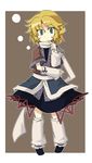  ane arm_warmers blonde_hair finger_to_mouth green_eyes leg_warmers mizuhashi_parsee scarf short_hair solo touhou 