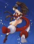  1girl ass breasts fan fatal_fury large_breasts long_hair ponytail shiranui_mai solo thong unknowntico very_long_hair 