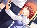  1girl amato_kasumi brown_hair censored eyes_closed game_cg kinosaki_eiko oral penis school_uniform siren_nattara_2_byou_de_ecchi!? softhouse_seal uniform 