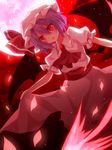  bad_id bad_pixiv_id bat_wings full_moon hat hat_ribbon lavender_hair mogu_(au1127) moon red_eyes red_moon remilia_scarlet ribbon solo spear_the_gungnir touhou wings 