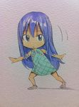  1girl blue_hair chibi fairy_tail mashima_hiro official_art wendy_marvell 