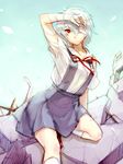  ayanami_rei bad_id bad_pixiv_id bandage_over_one_eye bandages blue_hair highres neon_genesis_evangelion red_eyes school_uniform short_hair solo tsuburaya_35 