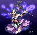  black_hair blue_eyes bow bracer dragon_quest dragon_quest_v flora hayakawa_pao long_hair pink_bow solo staff 