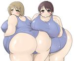  2girls ass breasts brown_eyes brown_hair fat huge_ass huge_breasts koto0611 kurokaze_no_sora multiple_girls obese 