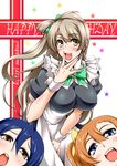  3girls happy_birthday kanten kousaka_honoka love_live!_school_idol_project maid maid_headdress minami_kotori multiple_girls pixiv_manga_sample smile sonoda_umi 