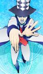  black_hair facial_hair hat jojo_no_kimyou_na_bouken male_focus mustache naka_(dragonwalker) phantom_blood solo top_hat walking walking_on_liquid water will_anthonio_zeppeli 