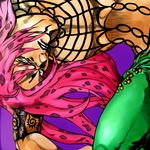  bad_id bad_pixiv_id diavolo hair_spots jack-ddd-no13 jojo_no_kimyou_na_bouken lipstick long_hair makeup male_focus official_style pink_hair solo yellow_eyes 