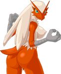  areola avian big_breasts blaziken blue_eyes breasts butt claws female looking_at_viewer nintendo nipples nude pok&#233;mon pok&eacute;mon real-warner side_boob solo unknown_artist video_games 