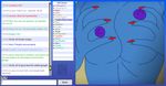  blue_skin breasts chat_box chatroom claws deinonychus devona_rhea dinosaur female jessica_anner nipples raptor scalie text webcam 