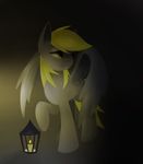  blonde_hair candle cutie_mark dark derpy_hooves_(mlp) equine female feral fire friendship_is_magic fur grey_fur hair horse lantern light long_hair looking_back mammal my_little_pony pegasus plain_background pony smile solo standing twistedmindpony wings yellow_eyes 