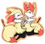  ambiguous_gender anthro blush braixen canine duo female fennec fluffy_tail fox ingi mammal nintendo pok&#233;mon pok&eacute;mon red_eyes stick video_games 