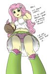 artisticfox english_text equestria_girls female fluttershy_(eg) fluttershy_(mlp) friendship_is_magic low-angle_shot my_little_pony panties text underwear worm's-eye_view 