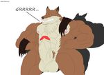  abs angry anthro balls biceps big_muscles big_penis bleach brown_fur canine clothing erection flexing fur looking_at_viewer male mammal maxime-jeanne muscles nipples nude pecs penis pose ripped sajin_komamura shinigami solo standing tan_fur text thick_penis vein wolf yellow_eyes 