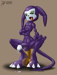  abs anal anal_masturbation anal_penetration arashidrgn balls digimon dildo dildo_sitting green_eyes half-erect impmon insertion male masturbation nude penetration penis precum sex_toy solo 