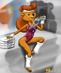  clothed clothing disney exercise_clothing female hair headband hentai_boy long_hair nipples open_mouth rebecca_cunningham skimpy smile solo steam sweat talespin tight_clothing water wet 