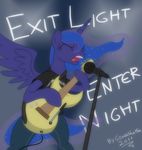  blue_fur clothing english_text equine eyes_closed female friendship_is_magic fur gonzahermeg guitar hair horn horse long_hair mammal metallica microphone multi-colored_hair my_little_pony open_mouth pants pony princess_luna_(mlp) shirt singing solo text winged_unicorn wings 