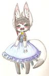  canine cat cheon clothing dexxygirl dress feline female fennec fox solo 