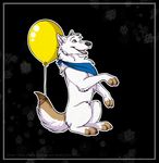  ambiguous_gender balloon bandanna canine dog feral fur josepaw mammal solo white_fur 