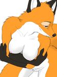  breasts canine female fox nude plain_background solo ukabor white_background 