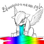  cub equine female feral friendship_is_magic horse mammal my_little_pony pegasus pony rainbow scootaloo_(mlp) sitting solo stalkerloo technicolor_yawn vomit wings young 