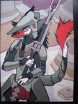  male mick39 northern painting painting_(art) polearm sergal solo spear traditional_media trancy_mick 