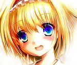  alice_margatroid bad_id bad_pixiv_id blonde_hair blue_eyes blush face hairband head_tilt lolita_hairband looking_at_viewer lowres open_mouth portrait short_hair solo soraneko_(192355) tears touhou 