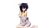  animal_ears catgirl cleavage himari isono_satoshi omamori_himari panties photoshop see_through topless underwear white 