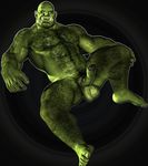  abs balls bartol biceps cgi hairy humanoid looking_at_viewer male muscles orc pecs penis plain_background pose reclining solo tusks uncut white_eyes 