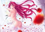  ass corticarte_apa_lagranges elbow_gloves kannatsuki_noboru long_hair nipples petals red_hair scan shinkyoku_soukai_polyphonica stockings topless 