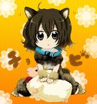  animal_ears bad_id bad_pixiv_id brown_hair chobi_(pixiv) collar dog_ears hazuki_(pacco) personification pixiv sheep short_hair solo 