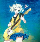  bad_id bad_pixiv_id electric_guitar fender green_eyes guitar instrument kabayaki_unagi original short_hair skirt solo 