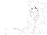  braid greyscale hong_meiling long_hair melonpan_(artist) monochrome sketch solo touhou 