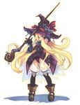  blonde_hair blue_eyes copyright_request elbow_gloves gloves hat long_hair shibano_kaito solo staff thighhighs very_long_hair witch_hat 