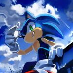 1:1 2012 5_fingers anthro belly blue_body blue_fur blue_sky clothing cloud cool_colors day detailed_background digital_media_(artwork) digital_painting_(artwork) eulipotyphlan fingers footwear fur glistening glistening_eyes gloves grin handwear hedgehog icon looking_at_viewer lujji male mammal mostly_nude_anthro multicolored_body painting_(artwork) pupils quills_(anatomy) red_clothing red_footwear red_shoes sega shaded shoes signature sitting sky skyscape smile solo sonic_the_hedgehog sonic_the_hedgehog_(series) tan_arms tan_belly tan_muzzle two_tone_body white_clothing white_gloves white_handwear