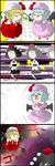  4koma black_hair blonde_hair blue_hair camera comic flandre_scarlet highres kimeemaru laevatein melonpan_(artist) multiple_girls red_eyes remilia_scarlet shameimaru_aya short_hair silent_comic tears touhou wings yukkuri_shiteitte_ne 