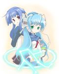  artist_request blue_hair hoshino_yumemi ilfa lowres multiple_girls oekaki planetarian ribbon robot_ears to_heart_2 