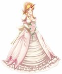  blonde_hair breasts bride dress horn hoshiguma_yuugi medium_breasts oni red_eyes solo tdk touhou wedding_dress 