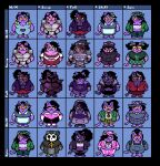 accessory alternate_universe alternative_fashion amputee anthro apron armor beanie bell bell_collar belly big_belly big_breasts black_hair blue_highlights blush bottomwear bow_(feature) bow_accessory bow_ribbon breasts burglar burn_scar cat_tail catty_cattenheimer checkered checkered_bottomwear checkered_clothing checkered_skirt clothed clothing collar criminal cultist curled_tail curly_hair digital_media_(artwork) disability domestic_cat dress ear_piercing ear_ring eyewear facial_piercing facial_scar fangs felid feline felis fellfell fellshift fellspin fellswap female fingerless_gloves flower flower_in_hair fur gem glasses gloves gold_(metal) gold_jewelry goth green_eyes group hair hair_accessory hair_bow hair_bun hair_ribbon handwear hat headgear headwear helmet hi_res highlights_(coloring) homeless jacket jewelry mammal markings mask messy messy_hair messy_tail mole_(marking) moronicpixels navel necklace necktie nerd nose_piercing open_mouth overalls overweight overweight_female pattern_bottomwear pattern_clothing pattern_skirt pearl_(gem) pearl_necklace piercing pigtails pink_body pink_fur pixel_(artwork) plant ponytail pupils purple_body purple_fur purple_highlights red_bottomwear red_clothing red_highlights red_skirt red_suit ribbons ring_piercing robber robe rouge_the_bat scar sega shiftfell shiftshift shiftspin shiftswap shirt short_hair shoulder_pads silver_(metal) silver_jewelry simple_background skirt skull_shirt slit_pupils smile solo sonic_the_hedgehog_(series) spiked_collar spikes spinfell spinshift spinspin spinswap standing storyshift storyspin suit suit_jacket sun_hat sundress swapfell swapshift swapspin swapswap sweater tail teeth text thief thug topwear torn_clothing turtleneck underfell underswap undertale undertale_(series) white_highlights witch_hat xenias98 y2k_(fashion) yellow_eyes yellow_teeth