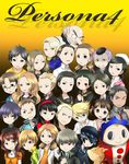  6+girls absolutely_everyone adachi_tooru amagi_yukiko bad_id bad_pixiv_id bald bangs black_hair blonde_hair blue_eyes blunt_bangs blush brown_eyes brown_hair buttons contemporary costume curly_hair doujima_nanako doujima_ryoutarou ebihara_ai everyone fox grey_eyes grey_hair hanamura_yousuke head_tilt ichijou_kou igor juufuu&amp;hiori kitsune_(persona_4) konishi_naoki konishi_saki kubo_mitsuo kujikawa_rise kuma_(persona_4) kuroda_hisano long_nose looking_at_viewer margaret_(persona) matsunaga_ayane minami_eri multiple_boys multiple_girls nagase_daisuke nakajima_shu namatame_tarou narukami_yuu old_woman ozawa_yumi persona persona_4 sailor_collar satonaka_chie school_uniform serafuku shirogane_naoto silver_hair standing tatsumi_kanji twintails uehara_sayoko veil yasogami_school_uniform 