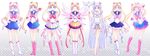  back_bow bare_legs bishoujo_senshi_sailor_moon blonde_hair blue_eyes blue_sailor_collar blue_skirt boots bow cape checkered checkered_background choker closed_eyes costume_chart cutie_moon_rod earrings english eternal_sailor_moon gloves hands_clasped hands_on_hips heart heart_choker highres jewelry layered_skirt lineup long_hair magical_girl multicolored multicolored_clothes multicolored_skirt multiple_girls multiple_persona one_eye_closed open_mouth own_hands_together pink_hair pleated_skirt pretty_guardian_sailor_moon princess_sailor_moon purple_eyes red_bow red_choker sailor_collar sailor_cosmos sailor_moon sailor_moon_musical sailor_senshi sailor_senshi_uniform saki_(hxaxcxk) skirt smile super_sailor_moon tiara tongue tongue_out tsukino_usagi twintails v very_long_hair white_choker white_footwear white_gloves white_hair white_sailor_collar wings yellow_choker 
