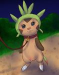  blue_eyes blush chespin collar female hi_res leash looking_at_viewer nintendo nipples pink_nipples pok&#233;mon pok&eacute;mon pussy pussy_juice solo video_games wet 