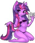  alpha_channel anthro anthrofied book cutie_mark english_text equine female friendship_is_magic fur hair horn horse kneeling mammal multi-colored_hair my_little_pony plain_background pony purple_eyes purple_fur solo text transparent_background twilight_sparkle_(mlp) unicorn xenthyl 