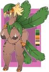  anthro anthrofied big_breasts blonde_hair breasts demonnyuu digital_media_(artwork) dinosaur female flora_fauna full-length_portrait hair huge_breasts inverted_nipples nintendo nipples non-mammal_breasts nude open_mouth plant pok&eacute;mon pok&eacute;mon_(species) pok&eacute;morph portrait pussy reptile sauropod scalie simple_background slightly_chubby smile solo standing thick_thighs tropius video_games wide_hips wings 
